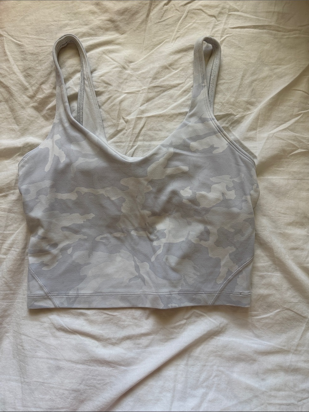 lululemon athletica Light Gray Camouflage Longline Sports Bra